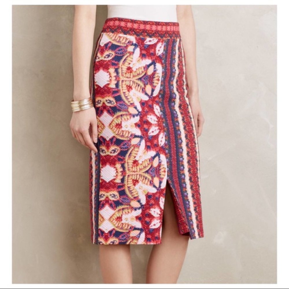 Anthropologie MAEVE "Marala" Multi-Color Bohemian Style Knit Pencil Skirt